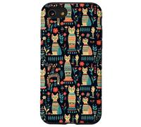 Scandi Tribal Cat Geometric Teal Rustic Pattern Case for iPhone SE (2020) / 7/8
