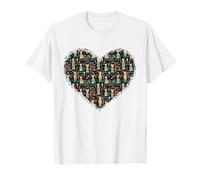 Scandi Tribal Cat Geometric Teal Rustic Pattern T-Shirt