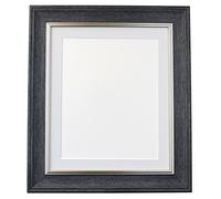 Scandi Vintage Charcoal Grey Picture Photo Frame With Light Grey Mount 18 x 14 Image Size 14 x 11 Inch