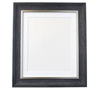 Scandi Vintage Charcoal Grey Picture Photo Frame with White Mount 20 x 16 Image Size A3