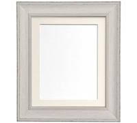 Scandi Vintage Distressed Ivory Grey Picture Photo Frame with Ivory Mount A1 For Image size A2