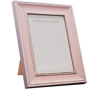 Scandi Vintage Distressed Pink Picture Photo Frame with White Mount 20 x 16 inch For Image size A3