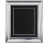 Scandi Vintage Silver Photo Frame with Black Mount and backing board 10 x 8 For Image size 8 x 6