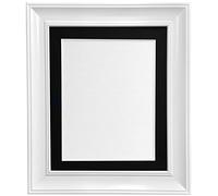 Scandi Vintage White Picture Photo Frame with Black Mount A1 For Image size A2