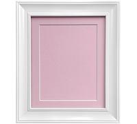 Scandi Vintage White Picture Photo frame with Pink Mount and Backing Board 60 x 80 cm for Pic Size 50 x 70 cm