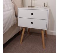 Core Products Options 2 Drawer Bedside Cabinet, White