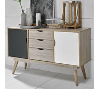 scandia wooden sideboard in oak and grey
