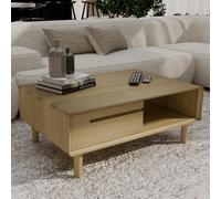 Scandic Coffee Table - 1 Drawer - Danish Oak