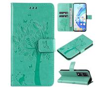 ScandiCasis for Honor X7B Flip Case, Tree Pattern Leather Book Folio Cover with [2*Card Slots] [Wallet] [[Kickstand], Magnetic Closure Shockproof Phone Case, Green
