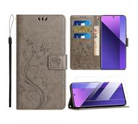 ScandiCasis Leather Case for Honor 200 Smart, Elegant Flip Phone Case with [3*Card Slots] [Wallet] [[Kickstand] [Wrist Strap], Magnetic Closure Shockproof Cover, Grey
