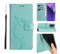 ScandiCasis Leather Case for Honor 400, Elegant Flip Phone Case with [3*Card Slots] [Wallet] [[Kickstand] [Wrist Strap], Magnetic Closure Shockproof Cover, Mint Green