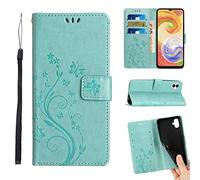 ScandiCasis Leather Case for Samsung Galaxy A06, Elegant Flip Phone Case with [3*Card Slots] [Wallet] [[Kickstand] [Wrist Strap], Magnetic Closure Shockproof Cover, Mint Green