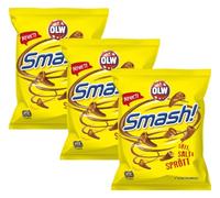 ScandiKitchen, OLW, Smash, Norwegian Chocolate Covered Corn Snacks, Salty, Sweet and Crunchy, 100g x3 Packs