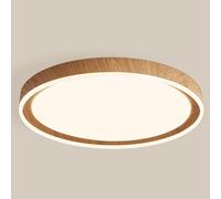 Scandinavia Creative Panel Lights Canopy Flush Mount Light Circular Modern Ceiling Lights Tricolor Dimming Imitation Wood Grain Ceiling Lamp for Living Room Bedroom Foyer Hallway Fixtures