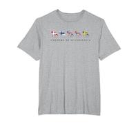 Scandinavia Flags elk Colours Sweden, Norway, Iceland T-Shirt, Men's Big and Tall, Heather Grey, 5X Tall