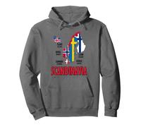 Scandinavia Flags Map Black Nordic Lettering Pullover Hoodie