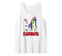 Scandinavia Flags Map Black Nordic Lettering Tank Top