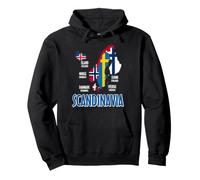 Scandinavia Flags Map Nordic Lettering Pullover Hoodie