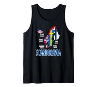 Scandinavia Flags Map Nordic Lettering Tank Top