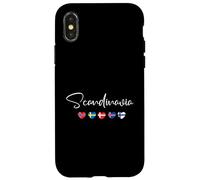 Scandinavia Heart Flag - Norway Sweden Denmark Souvenir Case for iPhone X/XS
