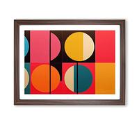 Scandinavian Abstract Art Vol.2 H1022 Framed Print for Living Room Bedroom Home Office Décor, Wall Art Picture Ready to Hang, Walnut A3 Frame (46 x 34 cm)