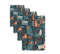 Scandinavian Animals 4 Pcs Car Air Freshener Lavender Hanging Scented Cards Automotive Scented Hanging Sheets Rectangle For Car Home Office Closet Bathroom