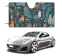 Scandinavian Animals Car Windshield Sun Shade Keep Car Interior Cool 51"x28" Folding Front Window Sun Shade, Heat Shield for SUV, Truck, Blocks UV