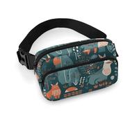 Scandinavian Animals Fanny Pack with Multiple Pockets, Personalized Waist Bag with Zipper, Multifunctional Bum Bags for Travel, Belt Bag with Adjustable Strap, Crossbody Bags