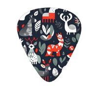 Scandinavian Animals Print 12 Pcs Guitar Picks Fit Lovers 3 Different Thickness 0.46 0.71 0.96mm