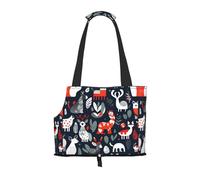 Scandinavian Animals Print Pet Tote Bag,Single Shoulder Carrier, Pet Travel Handbag For Small Dogs & Cats Outings
