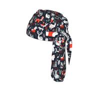 Scandinavian Animals Print Wide-Fit Cycling Cap Quick-Drying Universal Running Outdoor Sports Hiking Head Cover
