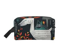 Scandinavian Animals Printed Makeup Bag Travel Portable Cosmetic Bag Large Capacity Makeup Case Toiletry Handbag Organiser for Women
