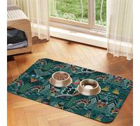Scandinavian Animals Printed Pet Bowl Mats, Non-Slip And Tasteless Dog And Cat Feeding Mats