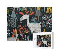 Scandinavian Animals Printed Wooden Intelligence Puzzle 52x38 CM - 500 Pieces(boxed) Jigsaw Puzzles Education Game for Adults - Home Decoration Puzzle