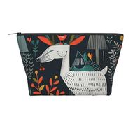 Scandinavian Animals Prints Trapezoid Makeup Bag Travel Cosmetic Organizer with Foam Padding for Gym, Office, and Weekend Trips