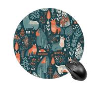 Scandinavian Animals Round Mouse Pad Smooth Glide Gaming Mousepad Extra Density Portable Comfortable Mouse Mat for Desk, Home, Office 7.8x7.8 Inches