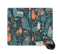 Scandinavian Animals Square Mouse Pad Portable Computer Mousepad with Non-Slip Rubber Base 18 * 22cm Ultra-Thin Gaming Mouse Mat for Computer Laptop Office Desk Accessories