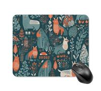 Scandinavian Animals Square Mouse Pad Portable Computer Mousepad with Non-Slip Rubber Base 20 * 25cm Ultra-Thin Gaming Mouse Mat for Computer Laptop Office Desk Accessories