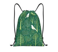 Scandinavian Animals Title: Lightweight Drawstring Duffel Bag â€“ Water-Resistant Foldable Gym Sack with Adjustable Shoulder Strap, Ideal for Sports, Yoga, Travel and School