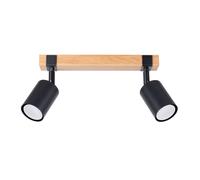Sollux Lighting Fager Steel/natural Wood Black 2 Lights Scandinavian Ceiling Lamps