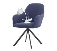 Scandinavian Chair Cover with Armrests Stretchable Dining Room Seat Protector Set of 6 for Restaurant Hotel and Home Use (B Blue A)