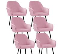 Scandinavian Chair Covers Set of 6 with Armrests, Stretchable Dining Chair Slipcovers for Kitchen, Living Room & Restaurant, Rose, Durable & Stylish