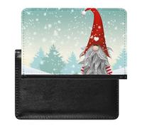 Scandinavian Christmas Gnome Winter Snow Landscape Women's Passport Protector, Men's Passport Protector, PU Travel Passport Protector for Women Men Worker 5.8 x 3.9 x 0.4 inch