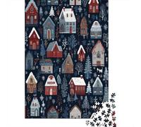 Scandinavian Christmas Village Pattern Rätsel Für Erwachsene || 38x26cm/1000pcs Puzzles Lernspiele Home Decor Puzzles