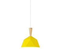 Scandinavian Design Pendant Light, E27 Base Daily Home Light, Macaron Color Creative Wooden Art Metal Lampshade, Adjustable Hanging Lantern, for Cafe, Kitchen Island, Di