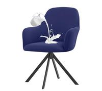 Scandinavian Dining Chair Covers with Armrests Stretchable 4 Piece Set for Restaurant Hotel Living Room Maria Style (A Blue)