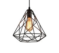 Scandinavian Elegant Hanging Light Black Ceiling Light Chaner Diamond Shape Hollow Pendant Light 1-Light Restaurant Suspensiom Lamp For Kitchen Island Dining Room Over Sink