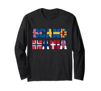 Scandinavian Flags, Nordic Countries Flag, Northern Europe Long Sleeve T-Shirt