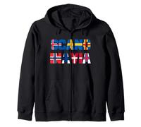 Scandinavian flags, Nordic countries flag, Northern Europe Zip Hoodie