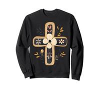 Scandinavian Folk Art Christian Cross Cottagecore Nature Top Sweatshirt
